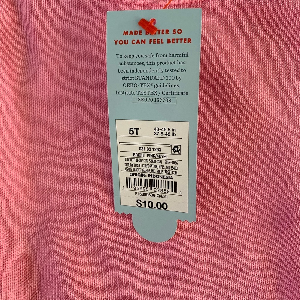 NWT Cat & Jack Bright Pink Sweatshirt Size 5T - Picture 2 of 4